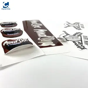 Custom Holografische Waterdichte Kus 3D Gedrukt Vinyl Roll Printer Koffie Stickers Lazer Snijmachine Gestanst Sticker