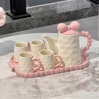 Service à thé YUBIN en porcelaine style crème, tasses et soucoupes écologiques résistantes à la chaleur, pour table basse, salon, hôtellerie