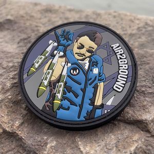Badge en caoutchouc PVC 3D personnalisé de haute qualité, étiquette ronde, patch en PVC souple, patchs en silicone avec support auto-agrippant et thermocollant pour vêtements - Product Image 1