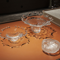 Corbeille à fruits en verre multicouche de style européen, plateau de service décoratif haut de gamme, centre de table transparent à étages pour mariage