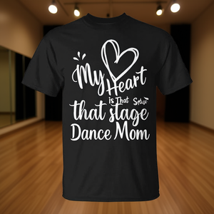 T-shirt My Heart Is On That Stage Dance Mom, noir, taille M pour femme - Product Image 3