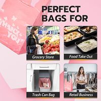 Sacs en HDPE rose personnalisés avec poignée gilet pour supermarché, fabriqués à partir de matériaux recyclés