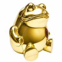 Tirelire grenouille en ABS électroplaqué, style animalier, pot de rangement créatif pour jouets, emballé en boîte colorée, ornement de bureau mignon, cadeau