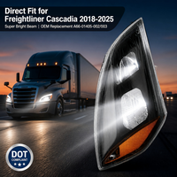 Phare de camion homologué DOT SAE pour Freightliner Cascadia 2018-2025, ensemble de phares avant LED A66-01405-002 A66-01405-003