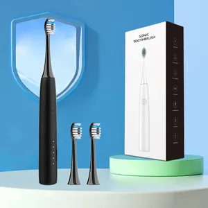 Brosse à dents électrique avec logo personnalisé Brosse à dents électrique blanche sonique rechargeable pour adulte soins bucco-dentaires