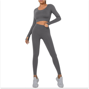 Trendy <b>Women's</b> Activewear Set Custom High Waist Leggings Sports <b>Top</b> Stretch Fabric for Yoga Gym Fitness OEM ODM - Product Image 3