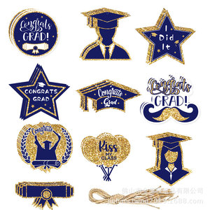 Graduation Decorations Paper Pendant <b>Banner</b> For Party Graduation Season Decor Acrylic Ornament Tags Heart Shape UV Printing - Product Image 5