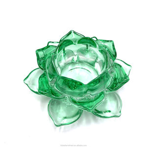 Petits lots de vente au détail Bougie chauffe-plat Fleur de lotus Bougie en <span class=keywords><strong>verre</strong></span> de luxe Porte-bougie Candélabres Centre de table décoratif pour la maison - Product Image 2