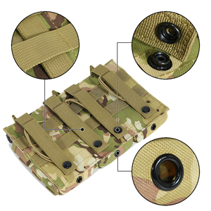Bolsa Táctica MOLLE Triple Abierta para Cargadores M4 M16 M14, Nylon 600D con Retención Elástica - Product Image 4