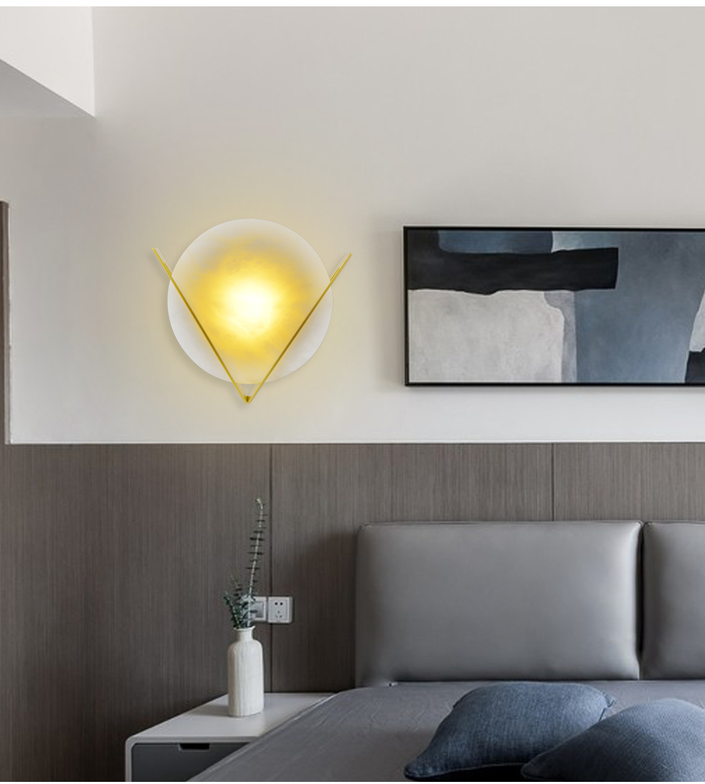 nordic marble wall mounted light hotel bedroom corridor modern sconces gold led wall Lamps indoor