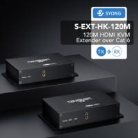 Extensor HDMI USB SYONG 4K 120M 100M 60M, Sincronización de Audio y Video, Transmisor HDMI a través de Cable Ethernet Cat, Extensor HDMI KVM 4K