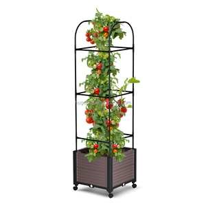 Sistema de Jardinería Reutilizable <span class=keywords><strong>con</strong></span> Autorriego, Jaula Elevada para Tomates, Jardinera Elevada <span class=keywords><strong>con</strong></span> <span class=keywords><strong>Ruedas</strong></span> - Product Image 1