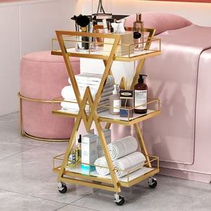 Chariot de salon de beauté en métal moderne, multifonctionnel, pour le rangement des produits de nail art et de cosmétiques, pour la maison et le salon - Product Image 2