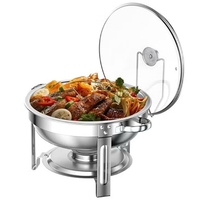 Ensemble de chauffe-plats moderne en acier inoxydable multifonctionnel pour buffet, design en métal doré, pour restaurant et service de traiteur