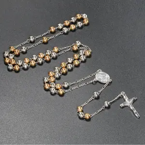 Katholische Heilige Rosenkranz-Gebets kette mit Stahl perlen