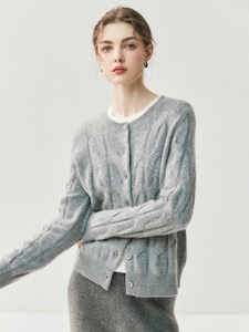 Vente directe d'usine, cardigan en cachemire pour femmes, tricot uni personnalisé, <span class=keywords><strong>pull</strong></span> à manches longues en cachemire, mélange <span class=keywords><strong>de</strong></span> laine, avec boutons - Product Image 5