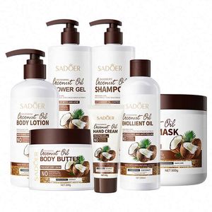 SADOER <span class=keywords><strong>Huile</strong></span> de <span class=keywords><strong>Coco</strong></span> Éclaircissante Lait Corporel Crème Beurre Gel Douche Shampoing Cheveux Crème Visage & Lotion Éclaircissante pour Adultes Femme - Product Image 1