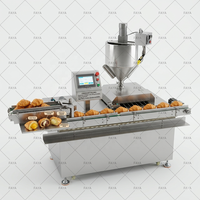 Machine automatique de remplissage de gaufrettes commerciales à double couleur avec injecteur de crème et de pâte chocolatée
