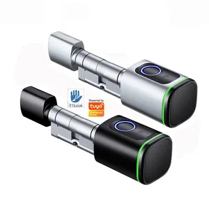 13.56MHz NFC RFID điện vân tay thông minh khóa cửa, nhà thông minh cửa Euro điện tử xi lanh tuya/ttlock App màu xanh-răng - Product Image 1