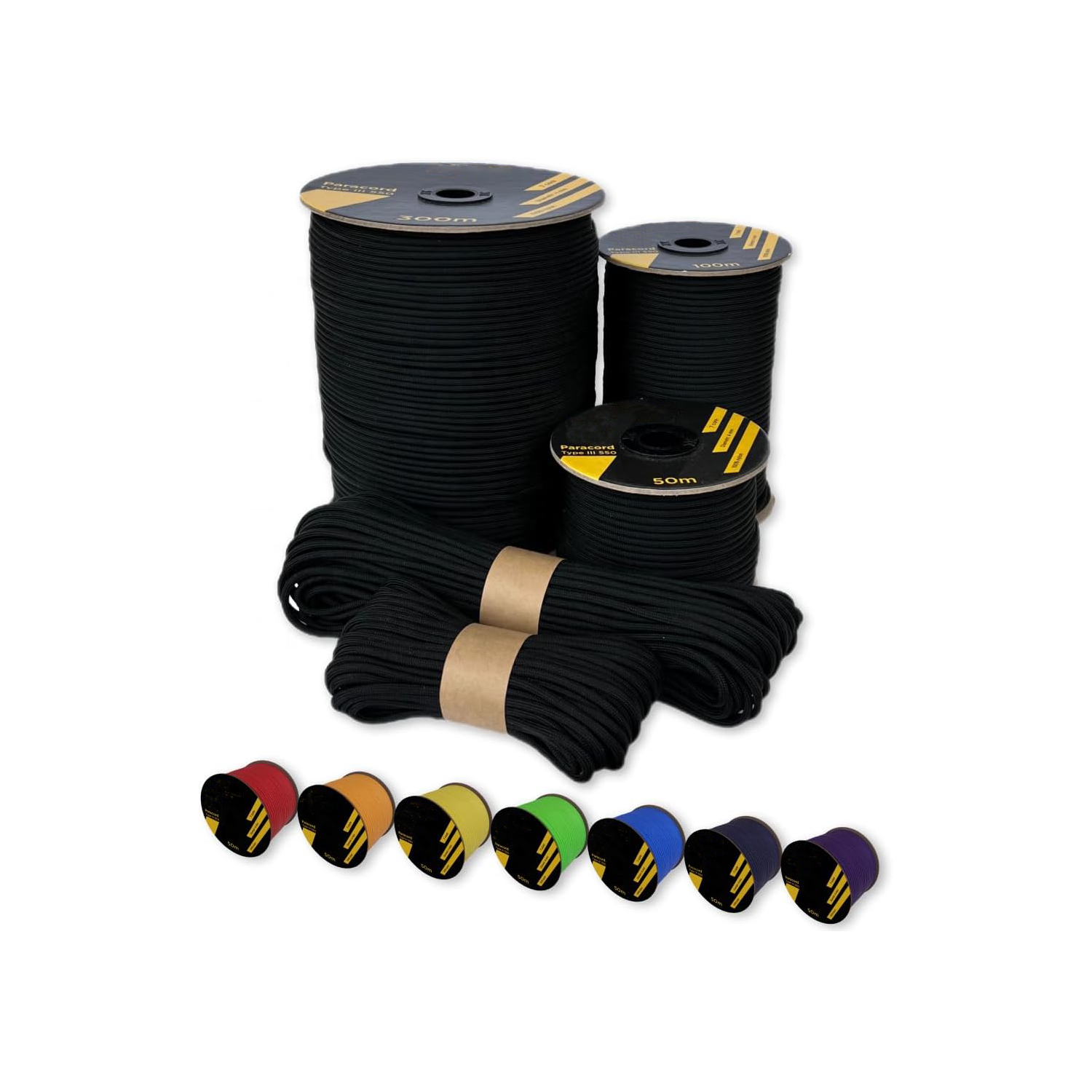 Paracord 550 30m - Rouge Et Noir - Pour Bracelets Et Survie