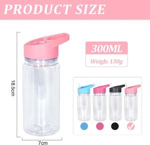 Gobelet à paille pour enfants à double paroi de 300 ml avec poignée, pré-percé pour la création de globes de neige à paillettes, léger, portable et anti-fuite - Product Image 5