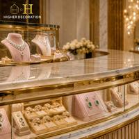 Vitrine de présentation de bijoux de luxe sur mesure haut de gamme, meuble de magasin de bijoux, vitrine de présentation de bijoux