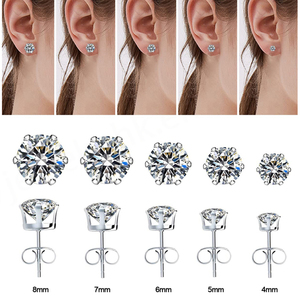 Boucles d'oreilles clous en argent sterling 925 plaqué or avec moissanite, forme cloche, sertissage carte, certifiées Forever Star, vente en gros - Product Image 4