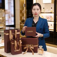 Ensemble de sacs et boîtes en papier de luxe personnalisés grande capacité pour emballage cosmétique, parfum, lotion, perruques, avec fermeture magnétique pliable