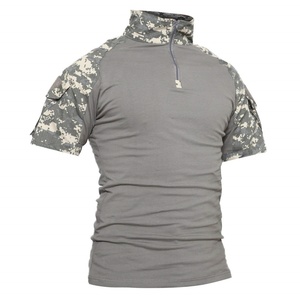 Outdoor Sports <b>Shirts</b> Men's Formal Breathable <b>Flame</b>-Retardant Anti-UV Short Sleeve <b>Shirt</b> with Zipper Spandex/Cotton - Product Image 1