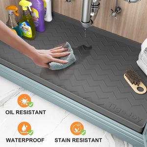 Sink <b>Mat</b> Waterproof Eco-Friendly 34x22in <b>Silicone</b> Kitchen Bathroom Cabinet Liner Protector Drip Tray Customized Color Modern - Product Image 4