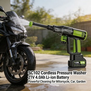 Pistolet de lavage haute pression sans fil SC102 21V, moteur sans balais 440W, batterie 4.0Ah pour le <span class=keywords><strong>nettoyage</strong></span> des voitures, des sols et des climatiseurs - Product Image 2