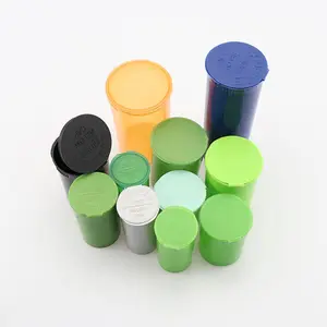Custom Logo Printed Colorful Smell Proof Cr Plastic Container Tube Pop Top Packaging Tubes Vial Airtight Pill Squeeze Tube