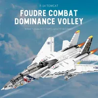 Reobrix 33032 Pesawat Tempur Militer Tomcat F14 Blok Bangunan MOC Model Pesawat Tempur Basis Kapal Induk Set Blok Bangunan