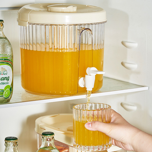 Pichet <span class=keywords><strong>à</strong></span> eau style crème avec infuseur, sans BPA, distributeur décoratif pour réfrigérateur avec robinet, pichet esthétique pour boissons <span class=keywords><strong>à</strong></span> domicile - Product Image 6