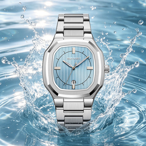 Reloj de Pulsera de Cuarzo de Lujo para Hombre, Personalizado OEM/ODM, Correa de Acero Inoxidable, Esfera Octogonal, Visualización Analógica de Fecha, Resistente al Agua, para Negocios - Product Image 2