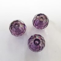 Perles en forme de boule à facettes Offre Spéciale d'usine cz zircone cubique de couleur améthyste pour pierres précieuses en vrac