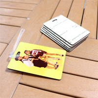 MDFSUB Etiquettes de valise en bois Mdf à sublimation double face 3mm Etiquettes vierges à sublimation imprimables avec logo personnalisé
