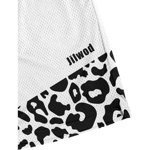 Custom Men's <b>Black</b> White Cow Print Mesh Athletic Shorts Quick Dry Breathable Workout Running Gym Shorts - Product Image 4