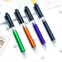 Stylo bille 4-en-1 en plastique, surligneur double tête, lumière LED, logo personnalisé, cadeau promotionnel (encres
