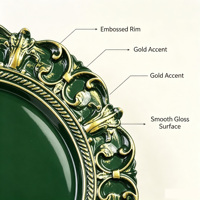 Assiettes de présentation dorées antique, 13 pouces, rondes, en plastique gaufré, pour dîner et mariage