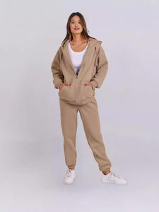 ชุดวอร์มกางเกงขาสั้น<span class=keywords><strong>2</strong></span>ชิ้นมีฮู้ดแบบซิปสำหรับผู้หญิงชุดวิ่งออกกำลังกายแขนยาวมีซิปสไตล์ล่าสุด - Product Image 3