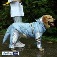 Imperméable pour chien à couverture intégrale, imperméable, à capuche, avec protection réfléchissante et protection de la queue pour les races moyennes et grandes, pour l'extérieur