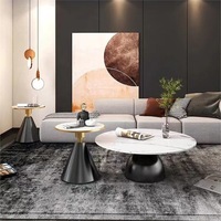 Table basse ronde minimaliste en métal mobile, table d'appoint de luxe pour canapé, idéale pour petit salon, mobilier de maison