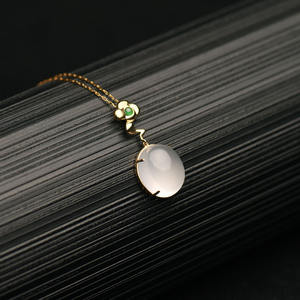 Collar Qingyabailu Feicui con Colgante de Jade Tipo Hielo Delicado, Clásico de Aniversario, Cristal Natural, Certificado en Oro K - Product Image 5