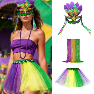 Masque de carnaval paon en plastique demi-visage avec jupe et couvre-visage et yeux pour <span class=keywords><strong>mascarade</strong></span> et spectacles sur scène DIY 40cm - Product Image 6