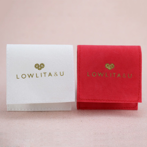 Customized logo Printed Jewelry Purse Packaging Velvet <b>Envelope</b> Pouches Bags for Rings Earrings Necklace Suede Dust Bag Small - Product Image 2