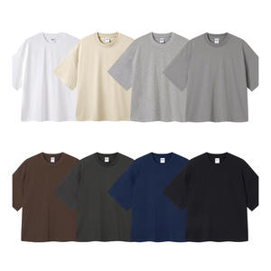 ET-054 T-shirt da <span class=keywords><strong>Uomo</strong></span> di Alta Qualità Taglio Corto Vestibilità Ampia e Squadrata Casual Oversize 100% Cotone Grezza Personalizzata - Product Image 3