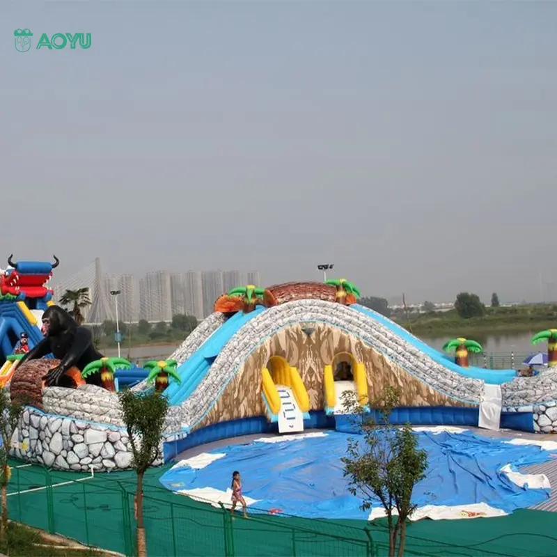Top quality inflatable swimming pool with slides inflatable water park with pool