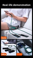 Kabel Data USB-A Fish Floss 3-in-1 Pengisian Daya Super Cepat 66W Kompatibel dengan vivo; Kabel Pengisian Cepat Satu-ke-Tiga