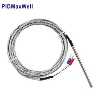 Termopar tipo J, sensor de temperatura de longitud de sonda de 100mm de diámetro y 5mm de diámetro